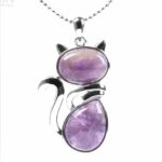 Pendentif chat Améthyste