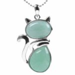 Pendentif chat Aventurine Verte