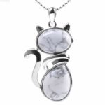 Pendentif chat Howlite