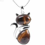Pendentif chat Œil de Tigre